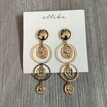 Ettika  Gold Coins In Orbit Dangle Statement Earrings Roman Soldiers Photo 1