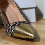 J.Crew collection Elsie tweed pumps with gold toe accent Made in Italy Photo 6