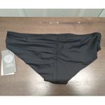Vince Camuto  Swim NWT XS Black Sea Scallop Shirred Smooth Cheeky Bikini Bottom Photo 2