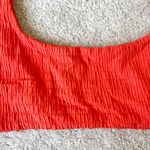 Triangl Bianca Red Smocked Scoopneck Swim Bikini Top Photo 2
