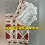 Rebellion Again embroidered sheer Boho knit sheer blouse. Orange Photo 4