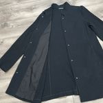 Eileen Fisher Stand Up Collar Waffle Knit Long Dress Jacket Black Size Large Photo 10