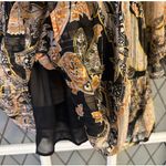 Elan  Paisley Mini Dress Size Small Tiered Fully Lined Sheer Overlay Photo 4