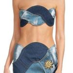 Area Bandeau Neckline Denim Crop Top size US 8 Photo 0