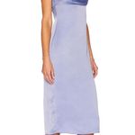 We Wore What Cowl Midi Slip Dress Satin Charmeuse Slate Blue Classic US 0 NWT Photo 1
