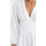 Rebecca Taylor  Long Smock Waist Linen & Crochet‎ Dress Size Large Photo 4