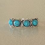 Boutique Handmade Western Style  Ring Turquoise And Silver New Authentic Photo 0