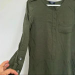 Madewell  Olive Green Long Sleeve Cargo Tunic Shirt Dress Photo 10