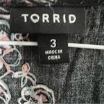 Torrid  Multi-Color Floral Print Challis Lace Up Sleeve Dress Size 3X 11024347. Photo 4