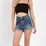 One Teaspoon  High Waist Bandits Tuscany Denim Jean Short Size 25 Festival Boho Photo 12