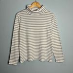 Vineyard Vines Striped Long Sleeve Turtleneck in White/Grey Photo 0