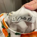 Chetta B Cute  oranges fit and flare pleated dress scoop neck vintage look Photo 7