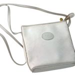 Gucci Vintage 80's White Bag Micro GG Logo Print Crossbody Purse Gold 1980's Photo 0