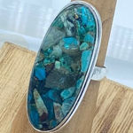Copper Chrysocolla Silver Ring Size 8 Blue Photo 0