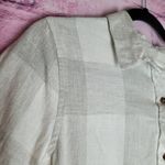 Altar'd State  HEATHERED GRAY PLAID LIGHTWEIGHT FLANNEL ROLL TAB SLEEVES  SMALL Photo 2