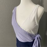 Cupshe One Piece Swimsuit Side Tie Color block Purple Blue slimming tummy XL Photo 5