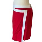 Bagatelle NWT Collection New York Linen Blend Faux Wrap Style Skirt Red Large Photo 2