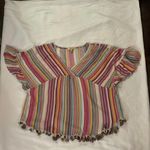Kori America Fringed Multi-color Boho Top size S Photo 4