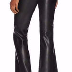 Free People  Love Language Black Vegan Faux Leather Low-Rise‎ Pants Size 12 NWT Photo 0