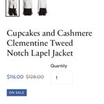 Cupcakes and Cashmere Clementine Tweed Notch Lapel Jacket- M Photo 7