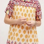 Anthropologie Bohemian Yellow and Pink Midi Dress L Photo 0