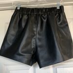 BLANK NYC LIMITED EDITION  Black Faux Leather High Rise Shorts Photo 5