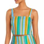 STAUD Rigina Linen Stripe Crop Top, Ibiza Stripe Size 14 New w/Tag Retail $195 Photo 2
