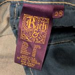 Rich & Skinny Jean Shorts Womens 28 Blue Denim Bermuda Buttonfly Designer Photo 2