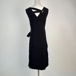 NWT Mint Velvet Beige / Peach Black Feather Pencil Midi TIE Dress US 8 UK 12 Photo 6