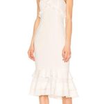 Cinq a Sept Kimora halter ruffle tiered dress in ivory 4 White Photo 0