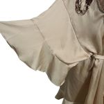 Victoria's Secret  Georgette Flounce Robe Sequin Bow Champagne M/L Photo 3