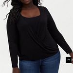 Torrid Knit Rayon Span Surplice Lace Back Long Sleeve Top Size 3X Photo 0