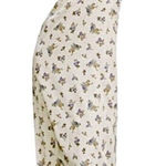 ZARA Cream Floral Satin Printed and Black Crochet Knit Midi Length Dress boho Photo 0