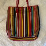 Colorful Striped Tote Bag like new Red Photo 1