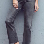 ZARA  high rise straight crop raw hem jeans size 4 Photo 0