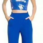 Dress the Population Dress the Population Ashton Pants Set Electric Blue size L NWT Photo 0