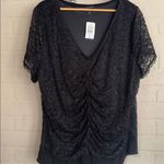 Torrid Black bodysuit Lace ruched NEW 3x stretch Photo 1