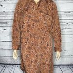 EVRI Women’s Plus NWT Size 1X Splatter Print Long Sleeve Shirt Dress Brown Photo 0