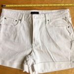 Free Assembly Cuffed, High Rise, Jean Shorts, Ivory, Cream, Ecru, Size 14 Tan Photo 10