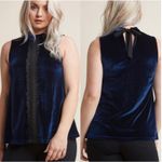 Modcloth  Blouse 3X Navy Velvet Cyber Office Siren Date Night Preppy Holidays Photo 5