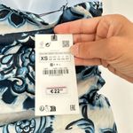 ZARA NWT XS Floral Printed Ruched Cami Tank Top Y2K THE OC White Blue Photo 7