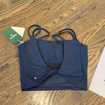 Halara Double Straps Backless Twisted Cropped Tank Top XS Carbon Blue NWT Photo 4