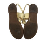 Kate Spade  Sandals Womens 7.5M Flat Metallic Shoes Bow Slingback Summer Gold Photo 11