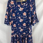 Villa clothes Floral Bell Sleeve Dress XL Blue Photo 0
