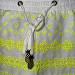 Lilly Pulitzer  Bay Breeze Pineapple Eyelet Shorts Resort White Loro Green Neon Photo 2