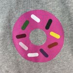Kate Spade x Darcel Size XS Women's Pink Donut Graphic Sweatshirt Boatneck Grey Photo 2
