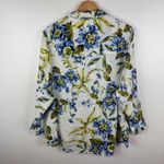 Joie Floral 100% Linen Button Down Shirt 1X Long Sleeve Cottage Coastal Resort Photo 3