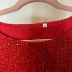 GTMRINJN Women Long Sleeve Red Sequin Dress Size XL Photo 1