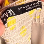 ZARA ‎ top Gray and Yellow women’s medium Polka Dot Camisole peplum Photo 4