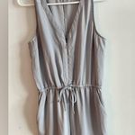 Charming Charlie  Gray Sleeveless Jumpsuit Size S Drawstring Waist Casual Chic Photo 4